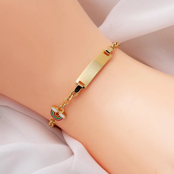 Çekim Gücü 14 Ayar Altın Çocuk Künyesi - Resim 2