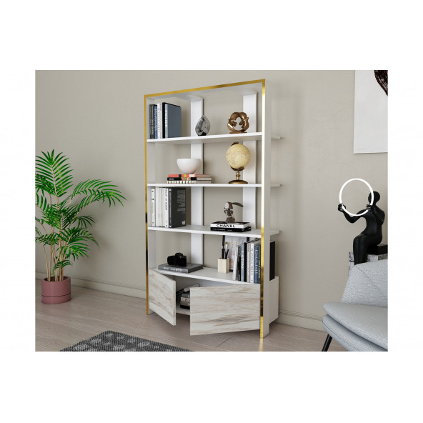 EVDEKİMODA ELENA KİTAPLIK (BEYAZ-EFES) - 3