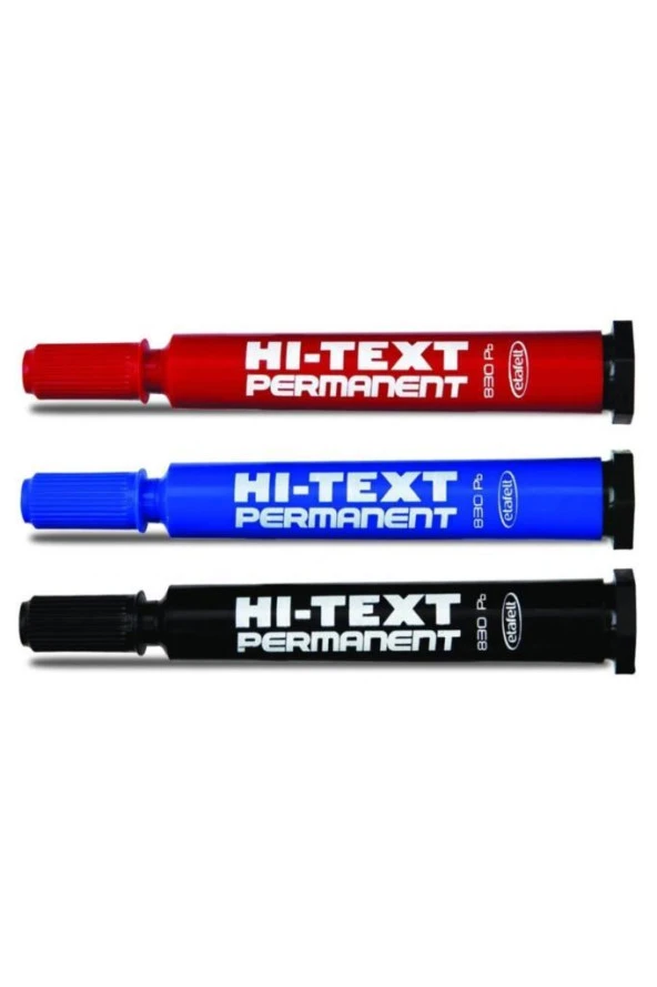 Hi-Text 830 PB Yuvarlak Uç Koli Kalemi 3 Renk Kırmızı Siyah Mavi