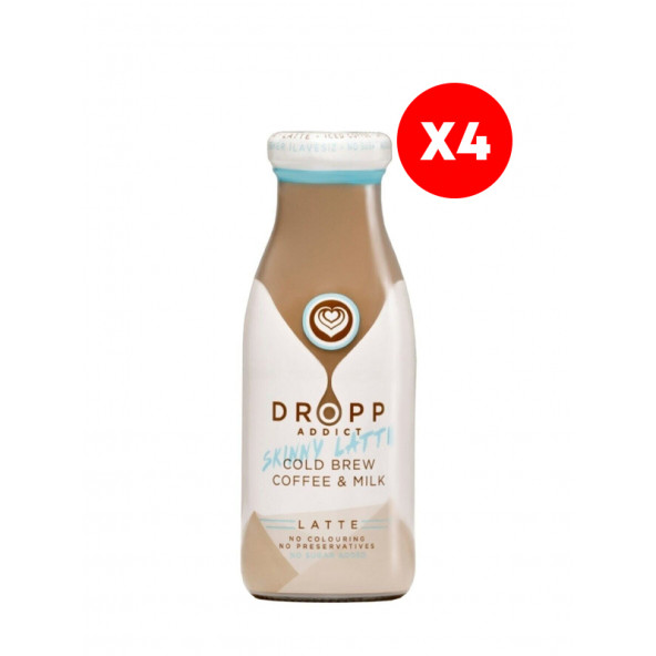 DroppAddict Dropp Cold Brew Coffe - Milk Skinny Latte 250 ml 4'lü Paket Set