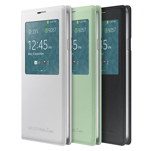Samsung N7500 Galaxy Note 3 Neo Orjinal S View Cover Kılıf - Yeşil - EF-CN750BMEGWW - 6