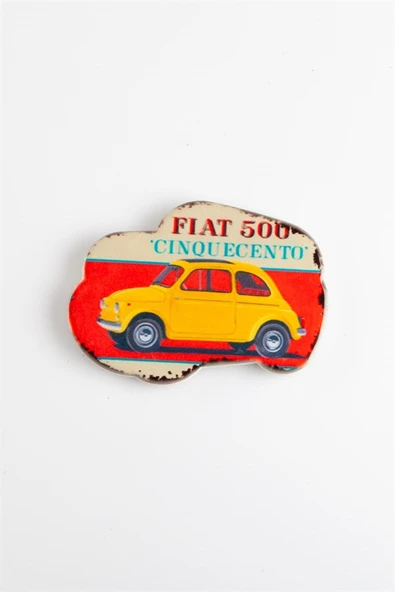 Buzdolabı Magneti Fiat 500 Klasik Otomobil - Resim 2