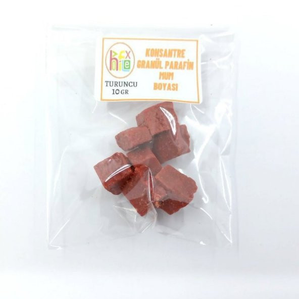 MUM BOYASI KONSANTRE GRANÜL PARAFİN SOYA WAX MUM BOYASI TURUNCU RENK 10 GR