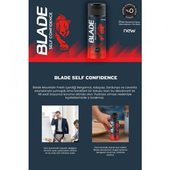 Blade Self Confidence Deodorant 3X150ML - 4