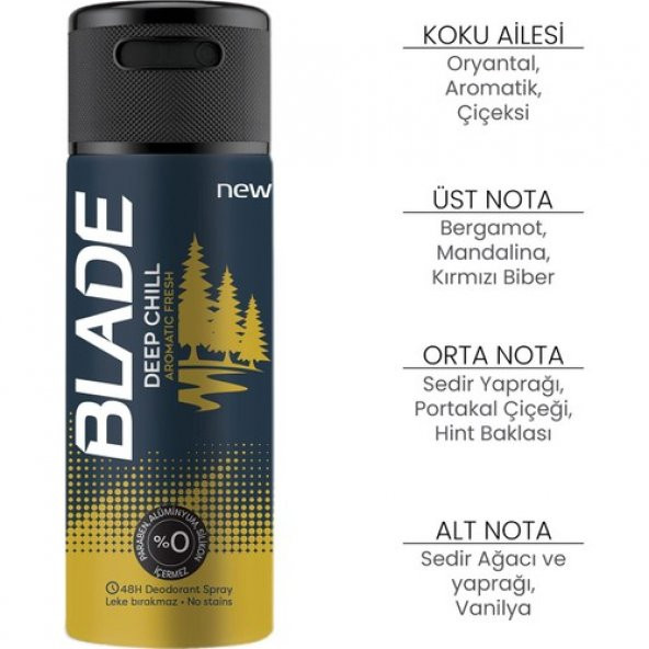 Blade Deep Chill Deodorant 3X150ML - 3