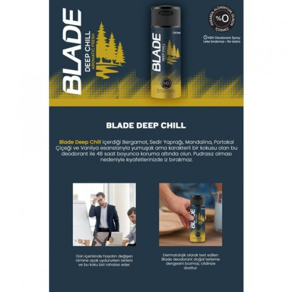 Blade Deep Chill Deodorant 3X150ML - 4