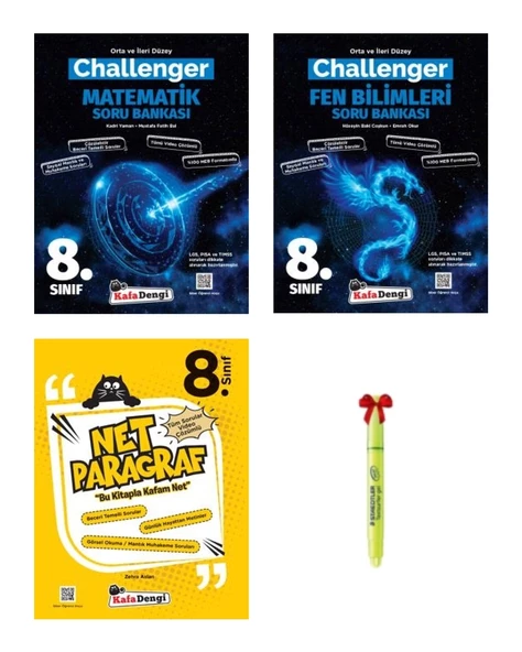 LGS 8.Sınıf Challenger Matematik Fen Bilimleri Net Paragraf Soru Bankası