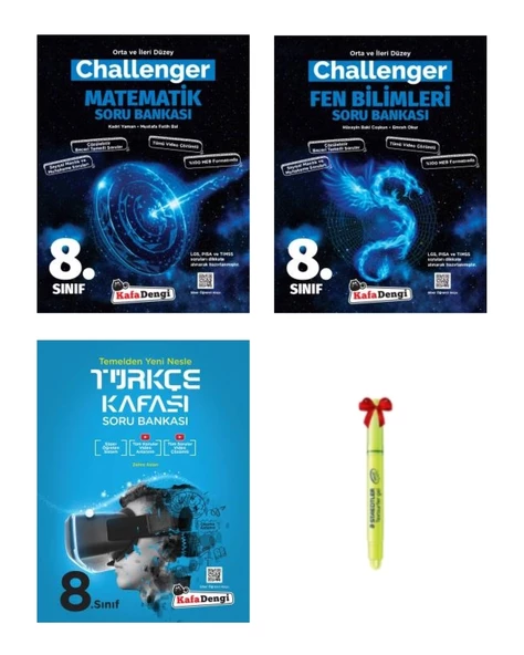 LGS 8.Sınıf Challenger Matematik Fen Bilimleri ve Türkçe Kafası Soru Bankası