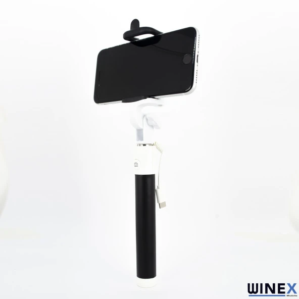 Winex SR342 Katlanabilir Type-C Selfie Stick Çubuğu Siyah - 4