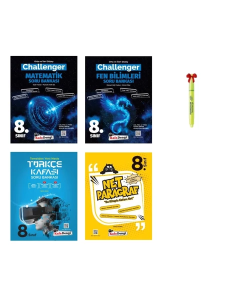 LGS 8.Sınıf Challenger Matematik Fen ve Türkçe Kafası Net Paragraf Soru Bankası ürün görseli