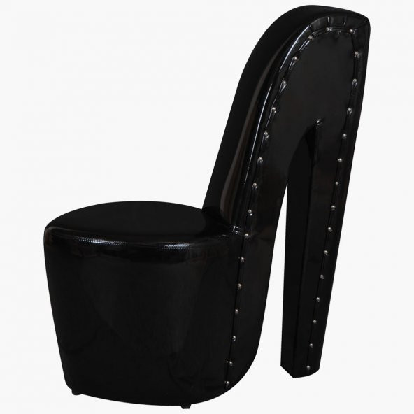 Dilsiz Uşak Çizme Topuklu Ayakkabı Model Siyah Rugan Siyah Suni Deri Kayın ağacı iskelet El Yapım