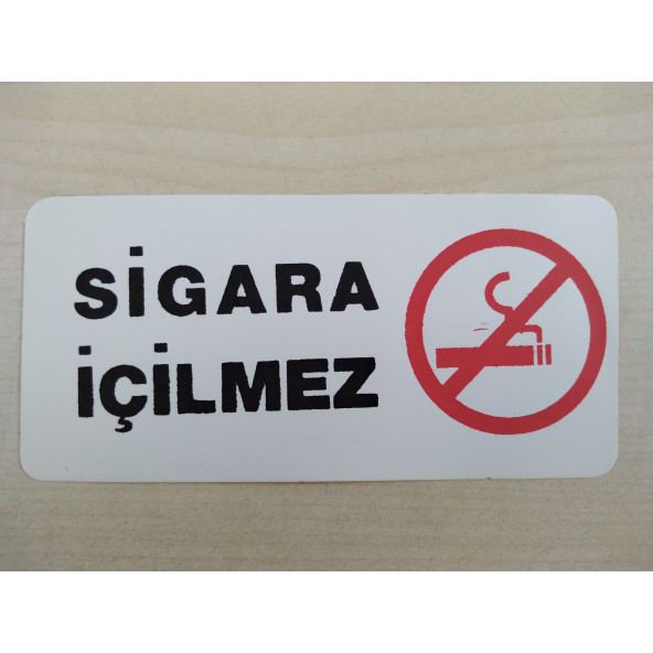 SİGARA İÇİLMEZ STİCKER 12x5.5cm SİGARA İÇİLMEZ YAZISI ETİKETİ - SİGARA İÇİLMEZ ÇIKARTMASI