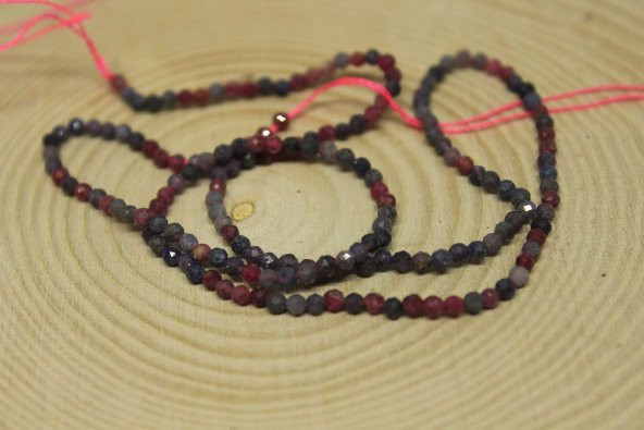 Yakut & Safir Taşı Karışık Dizi 2mm
