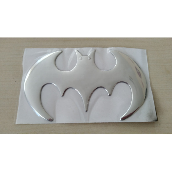 BATMAN STİCKER METALİK GRİ 11x7cm Batman logosu BATMAN ARMASI BATMAN ÇIKARTMA ürün görseli