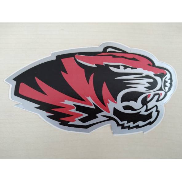 KAPLAN STİCKER KIRMIZI 15,5x8cm Tiger STİCKER - KAPLAN ETİKETİ - KAPLANÇIKARTMASI ürün görseli