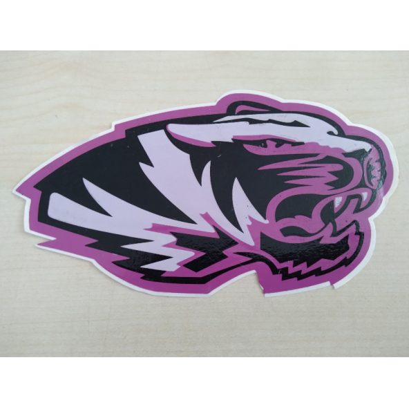 KAPLAN STİCKER MOR 15,5x8cm Tiger STİCKER -  KAPLAN ETİKETİ - KAPLANÇIKARTMASI ürün görseli