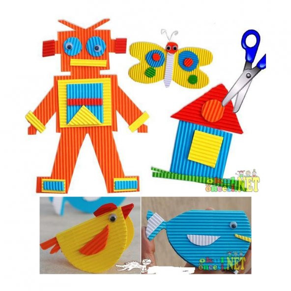 Mavi Oluklu Mukavva 50x70 2 Adet Artlantis Oluklu Mukavva Mavi Renkli 50*70 2 Adet - 3