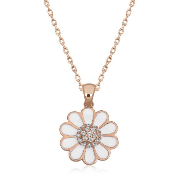 925 Ayar Gümüş Papatya Kadın Gümüş Kolye ürün görseli