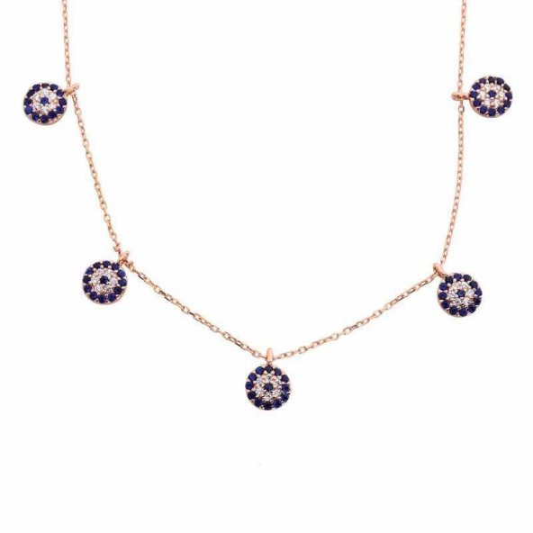 925 Ayar Gümüş Nazarlı Şans Bayan Gümüş Kolye ürün görseli