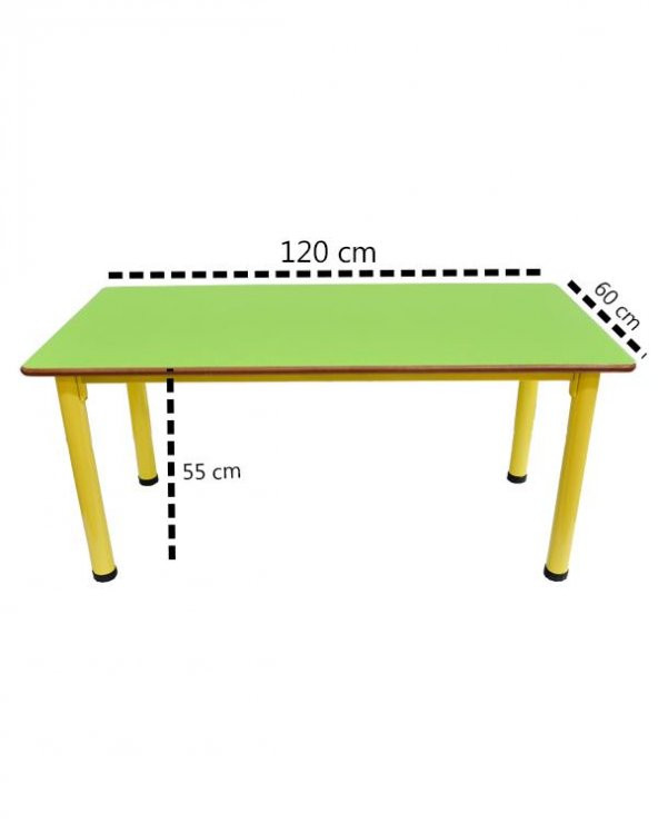 Çocuk Çalışma Masası Kreş - Anaokulu Ahşap Etkinlik Masası (Yeşil)