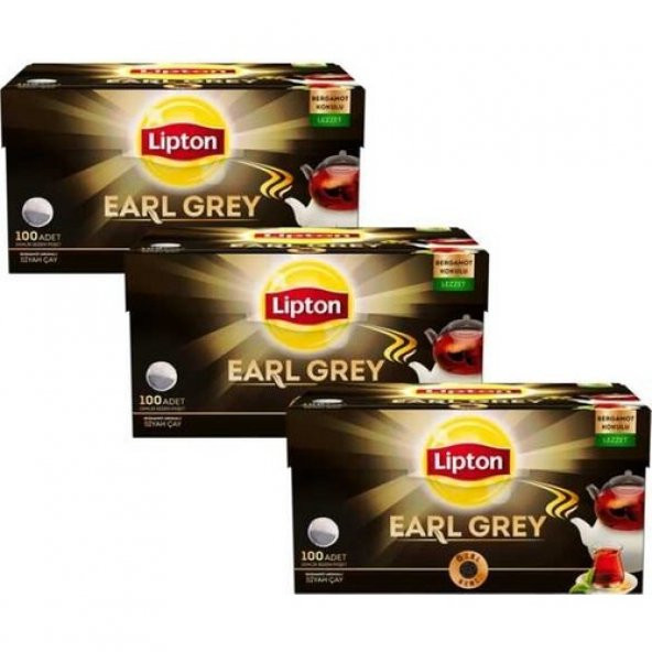 Lipton Earl Grey Demlik Poşet Çay 3 x 100lü