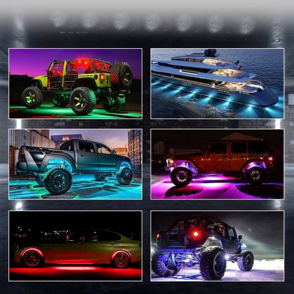 NKT GROUP Off Road Araç Altı Rgb Led Aydınlatma Led 4lü Set App Telefon Ve Kumanda Kontrollü - 6