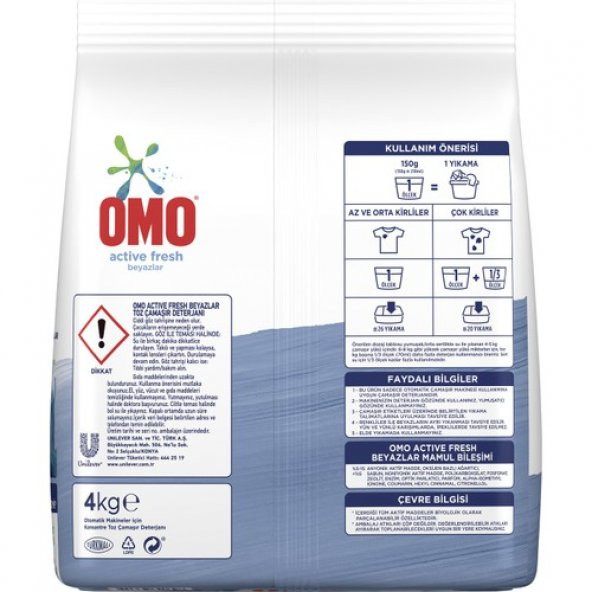 OMOMATIK ACTIVE FRESH BEYAZLAR4KG [4000] GR - 8
