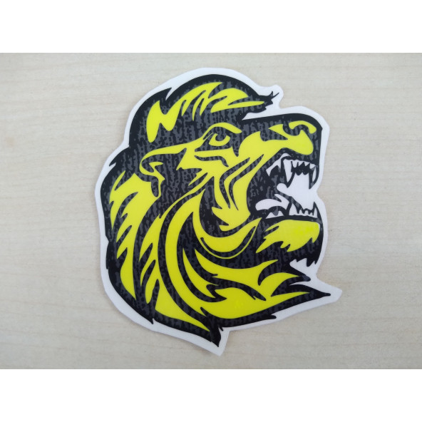 ASLAN STİCKER SARI 8x7cm Lion STİCKER ARSLAN ASLAN ETİKETİ ASLAN ÇIKARTMASI