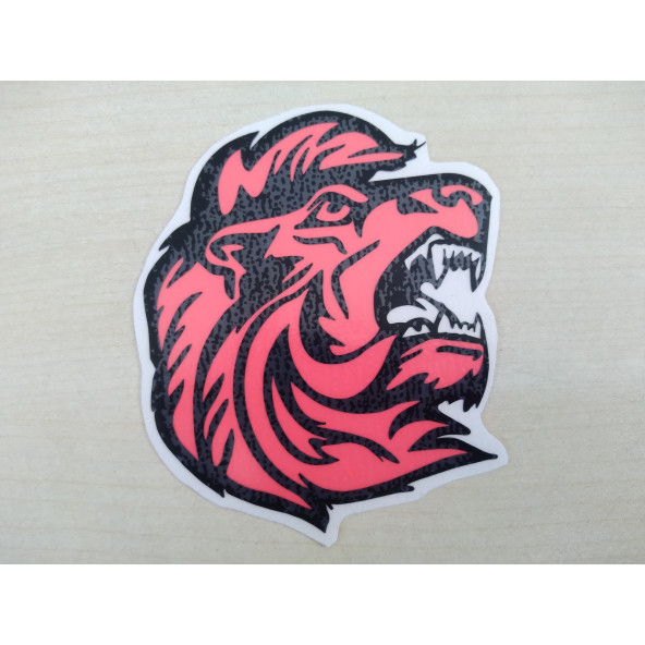 ASLAN STİCKER KIRMIZI 8x7cm Lion STİCKER ARSLAN ASLAN ETİKETİ ASLAN ÇIKARTMASI
