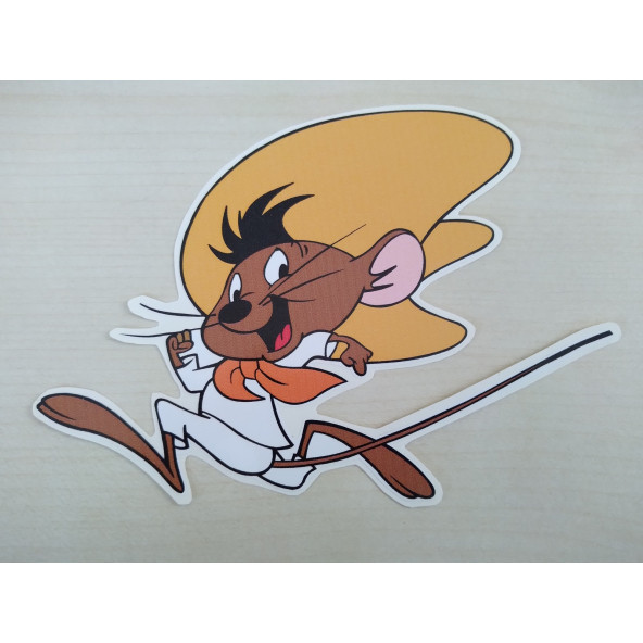 HIZLI GONZALEZ STİCKER 13x11cm HIZLI FARE STİCKER, HIZLI GONZALEZ ETİKETİ. HIZLI GONZALEZ ÇIKARTMASI