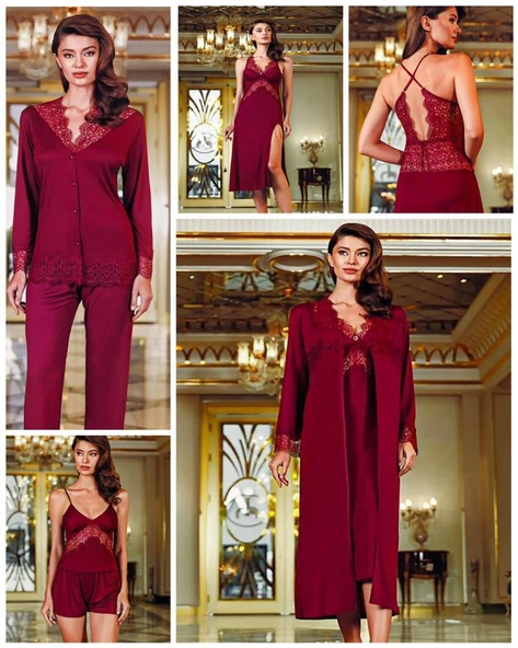 Perin 130  Bordo Penye  6 Lı  Çeyiz Seti