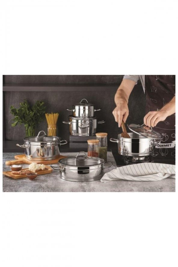 KAHRAMANLAR SIRMA 10 PARÇA ÇELİK TENCERE SETİ 2020 - Resim 2