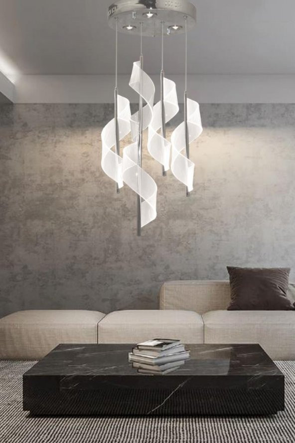 Eray Aydınlatma P9099-4+1 5 Li Krom Led Avize - 2
