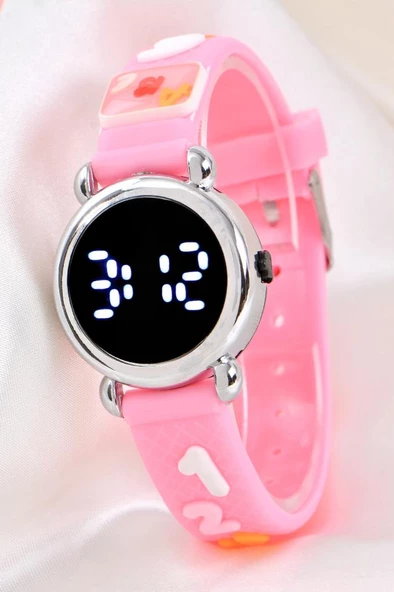 Pinkoli Pembe Led Silikon Kordonlu Şık Şirin Çocuk Kol Saati ST-304142