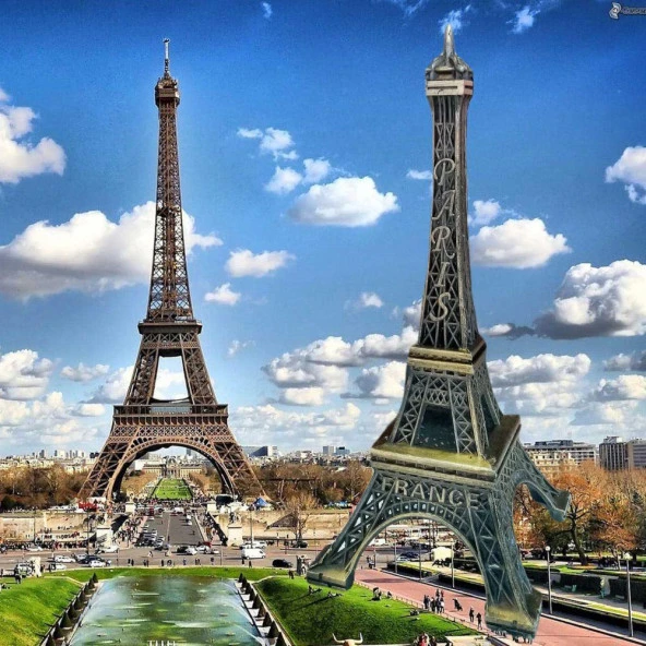 Minyatür Metal Eyfel Kulesi Dekoratif Biblo 15 cm - Resim 4