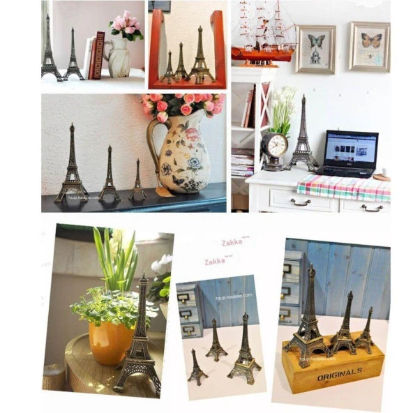 Minyatür Metal Eyfel Kulesi Dekoratif Biblo 15 cm - Resim 5