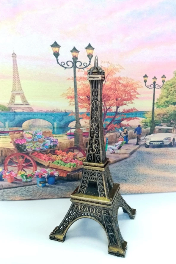 Minyatür Metal Eyfel Kulesi Dekoratif Biblo 15 cm - Resim 9