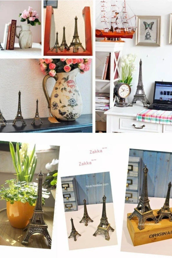 Minyatür Metal Eyfel Kulesi Dekoratif Biblo 15 cm - Resim 10