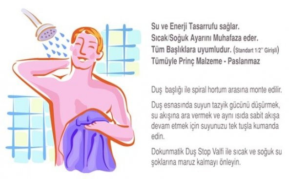 UNIVERSAL Tek Tuş Dokunmatik Duş Stop Valfi (Spiral Hortumlu ve Ankastre Duşlarda) - 3