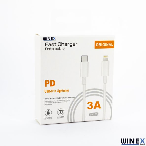 Winex İphone 7 Plus 3A 45W Type-C to Lightning 2Metre Data ve Hızlı Şarj Kablosu - 6