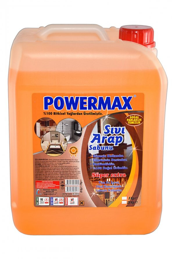 powermax Sıvı arap sabunu 5 KG +1  RULO ( 10 YAPRAK) BÜYÜK BOY ÇÖP POŞETİ HEDİYELİ