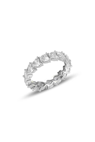 Gümüş rodyumlu pırlanta montürlü kalp kesim zirkon taşlı tamtur yüzük SGTL11696RODAJ ürün görseli