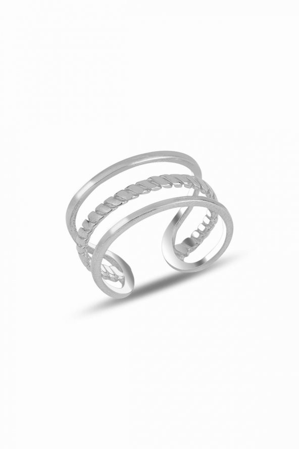 Gümüş rodyumlu  ayarlamalı eklem yüzük ürün görseli