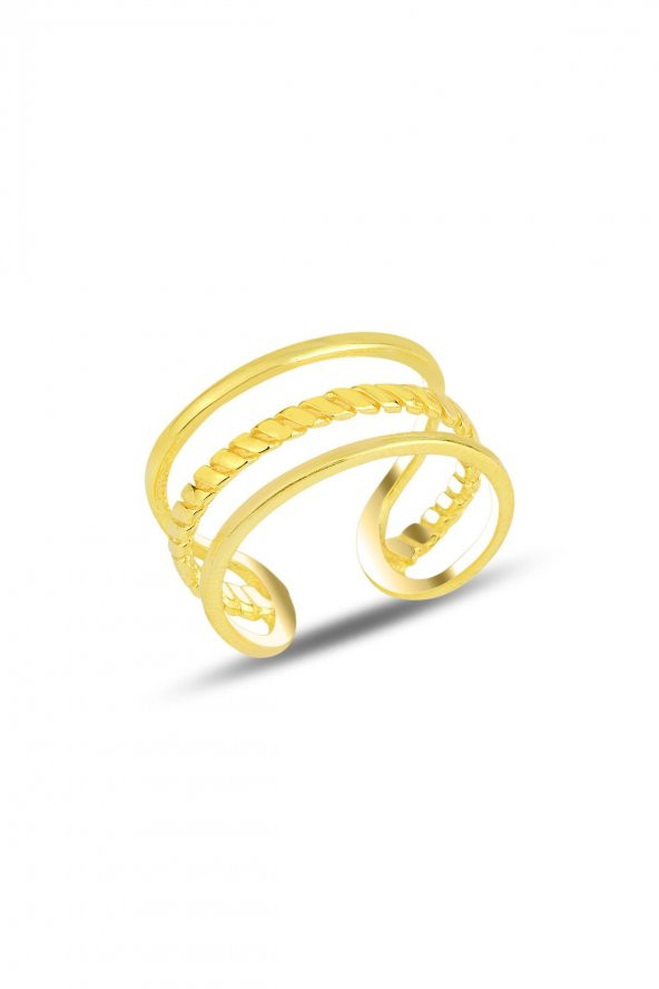 Gümüş altın yaldızlı ayarlamalı eklem yüzük ürün görseli