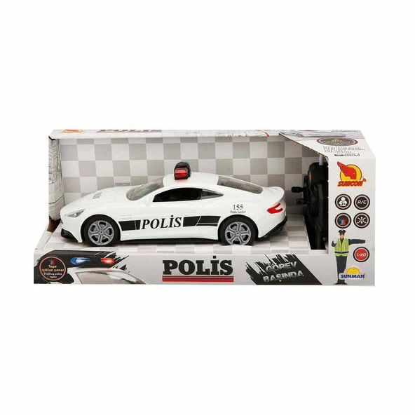 20357 Uzaktan Kumandalı Suncon Işıklı Polis Arabası 21 cm - 3
