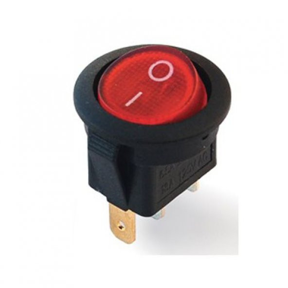 "131" Yuvarlak Işıklı ON/OFF Anahtar 3 Pin