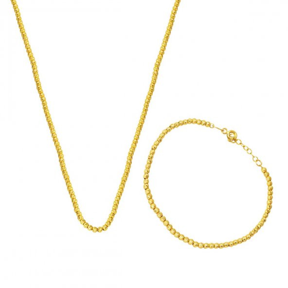 Top Altınlı Kolye & Bileklik Altın Zincir Set ürün görseli 1