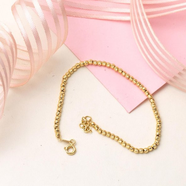 Top Altınlı Kolye & Bileklik Altın Zincir Set - Resim 5