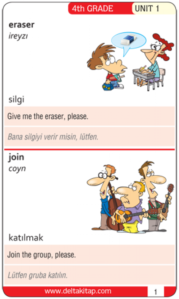 4. Sınıf Resimli İngilizce Dil Kartları Delta Kültür Yayınları - 2