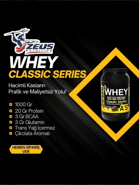 Zeus Nutrition Whey Protein 1000 Gr Çikolata